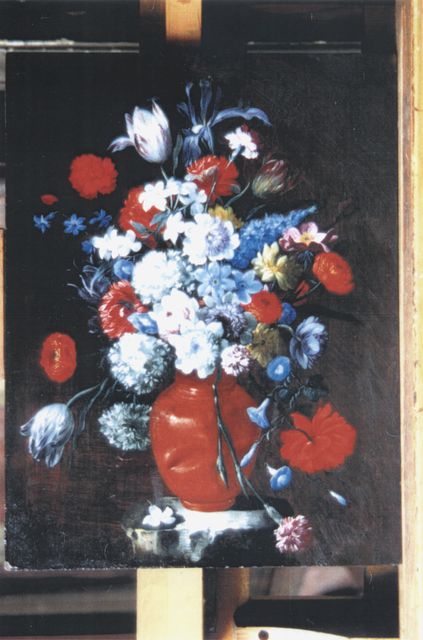 Anonimo — Belvedere Andrea - sec. XVII/ XVIII - Natura morta con vaso di fiori — insieme
